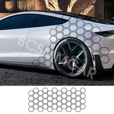 Stylish Honeycomb Hexagon Stickers Decorative Vinyl Decal Car Body 40*200cm