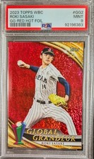 2023 TOPPS WORLD CLASSIC WBC GLOBAL GRANDEUR ROKI SASAKI SSP RED /5 PSA 9 MINT