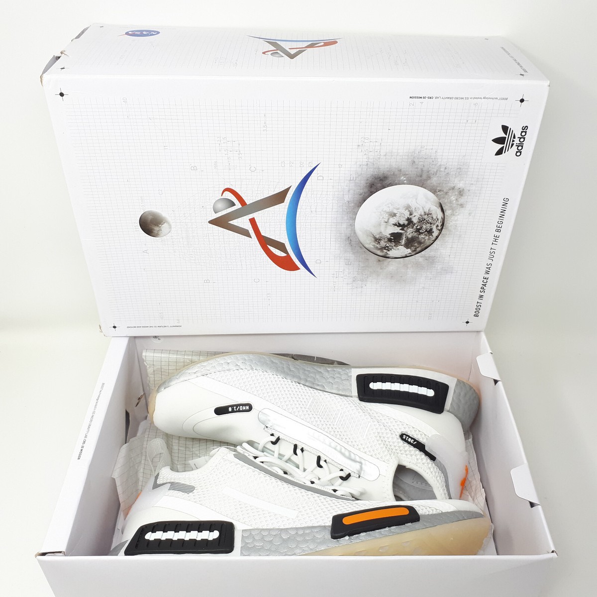 Adidas NMD R1 Spectoo NASA Cloud White Classic Running Shoe 