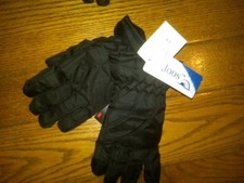 NWT BOYS IGLOOS BLACK FLEECED LINED CUFFED GLOVES THINSULATE YOUTH SMALL-MEDIUM