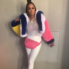 Women Colorful Real Fox Fur Coats Hooded Fashion Full Pelt Natural Fur Overcoat