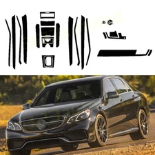 For Mercedes Class E 2009-2013 Interior Carbon Fiber Decal Sticker Trim Kit