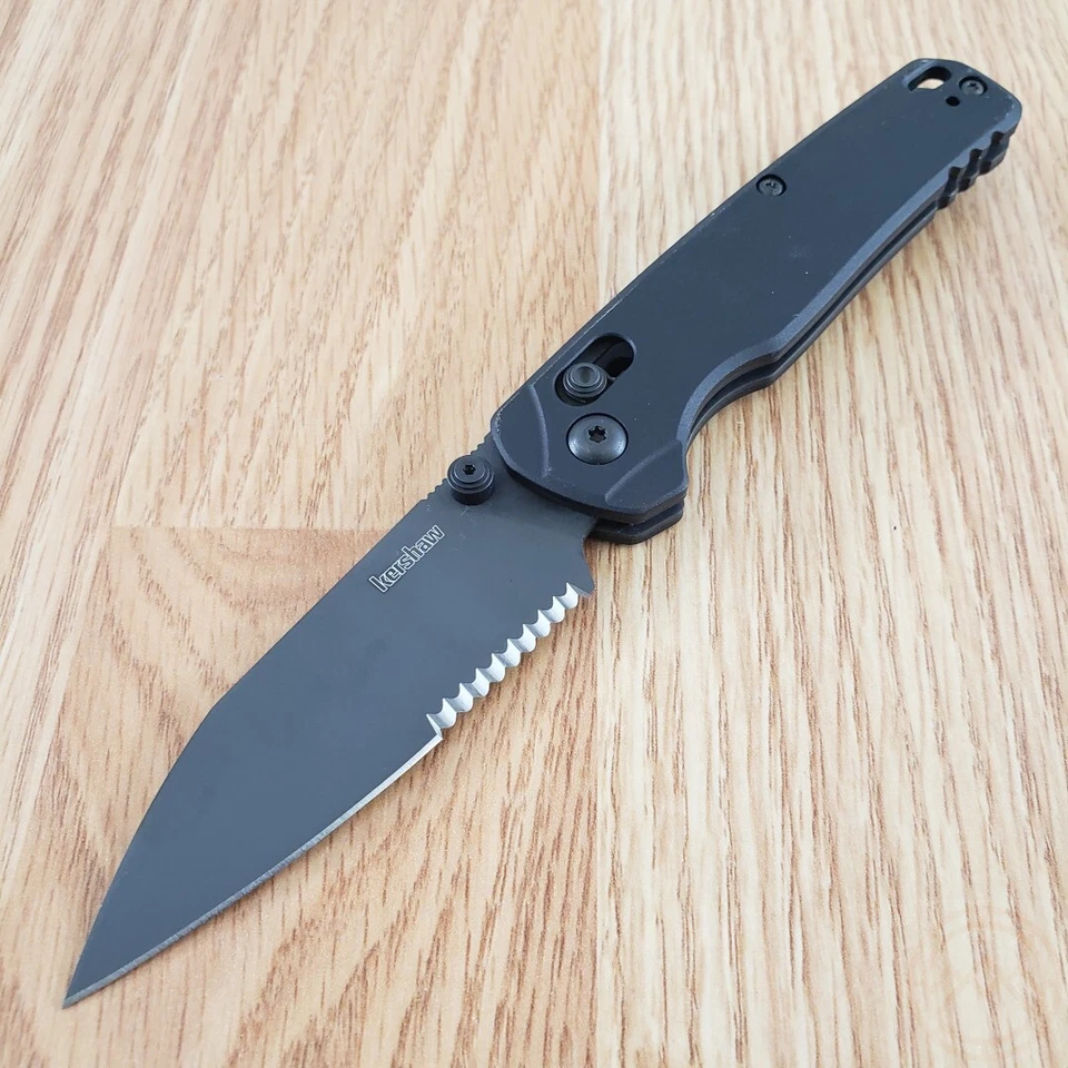 Faca dobrável Kershaw Bel 3,13" parte serrilhada CPM-MagnaCut lâmina de aço alumínio - Imagem 3 de 4