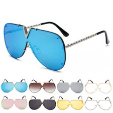 One Piece Oversized Sunglasses for Women Men Fashion Siamese Big Large Shades