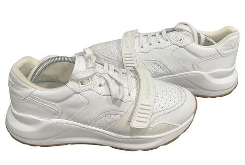 Burberry Ramsey Trainers White Leather Sneakers Mens Size EU 44 US 10.5 Italy - Picture 2 of 24