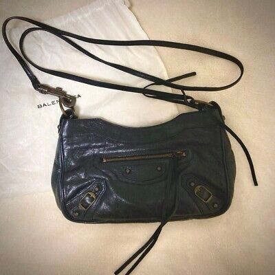 BALENCIAGA Leather Shoulder Crossbody Bag Giant Hip Black BALENCIAGA Leather Shoulder Crossbody Bag Giant Hip Black