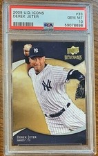 2009 Upper Deck Icons Baseball #33 Derek Jeter PSA 10 Low Pop