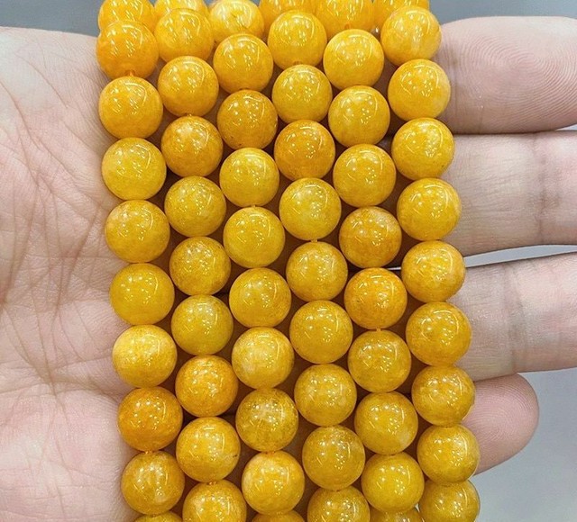 32pcs-62pcs 6mm-12mm Amarillo Calcedonia Piedra Redonda Cuenta DIY Moda Joyas 32pcs-62pcs 6mm-12mm Amarillo Calcedonia Piedra Redonda Cuenta DIY Moda Joyas