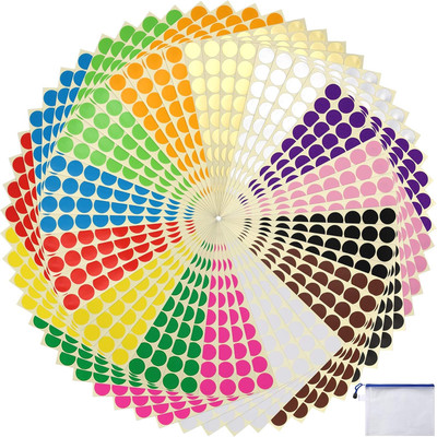3920 Pcs 3/4'' Color Dot Stickers,Colored Coding Labels Circle Dots 14 Assorted C