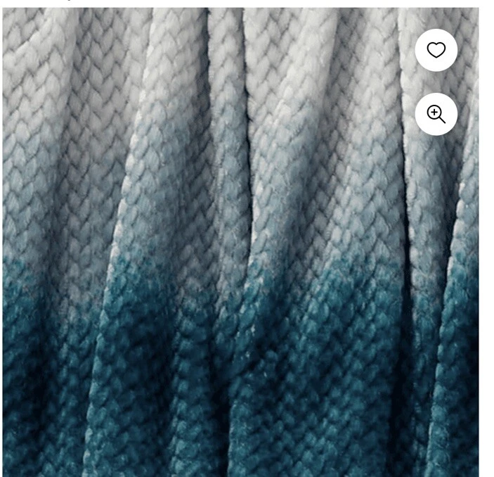 Tiro de felpa de terciopelo verde azulado ombre - Acogedor y cálido acento de cama/sala de estar 50x60 Foto 3 de 4