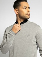 NWT ROBERTO CAVALLI SzM CREW-NECK LOGO CASHMERE PULLOVER SWEATER HEATHER GREY