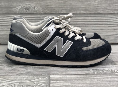 New Balance 574 Navy Grey White Suede 
