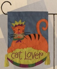 CAT LOVER KITTEN PET APPLIQUE MINI WINDOW GARDEN YARD FLAG NEW