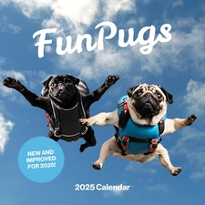Pug Calendar 2025 - Large 12 Month 2025 Wall Calendar - Month to View Funny Pug