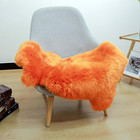 Orange Premium Genuine Sheepskin Rug, Genuine Sheepskin Natural Lambskin Shaggy