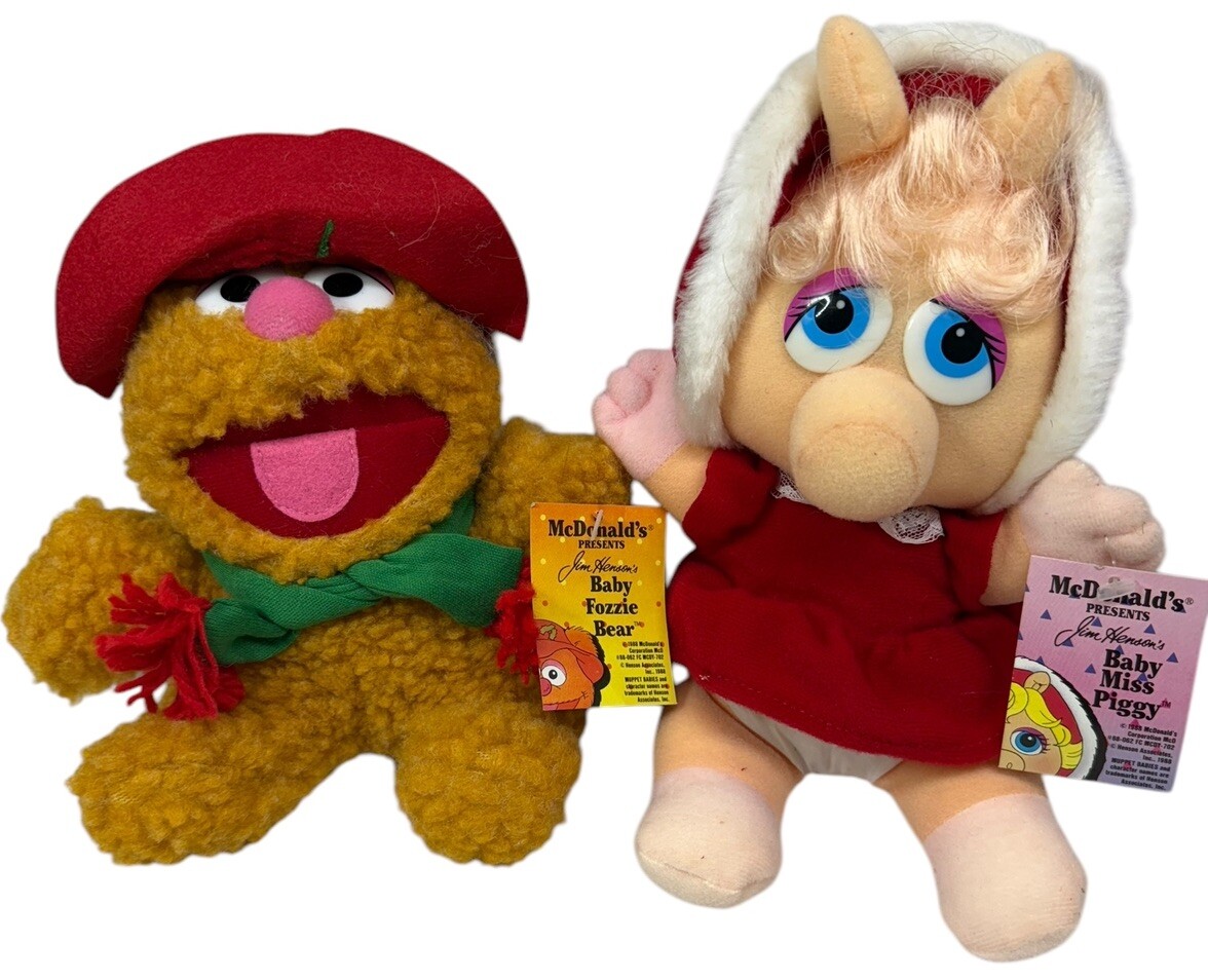 BOTH W/ TAGS Vintage 1988 Baby Fozzie Bear Miss Piggy McDonald's