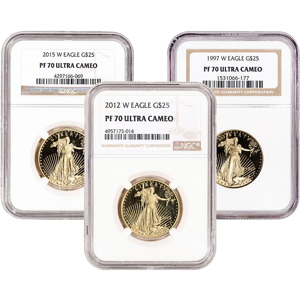 American Gold Eagle Coin Proof 1/2 oz $25 - NGC PF70 Random Date and Label