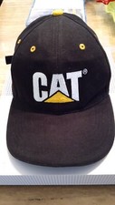 CAT Caterpillar Hat Adjustable Strap Cap Tractor Farm Black Yellow USA Made