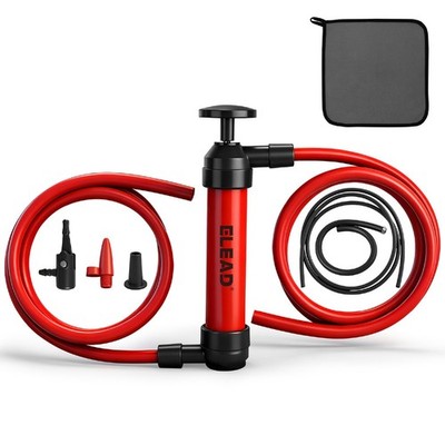 Fluid Transfer Siphon Pump for Gasoline, Multi-Use Liquid Red 