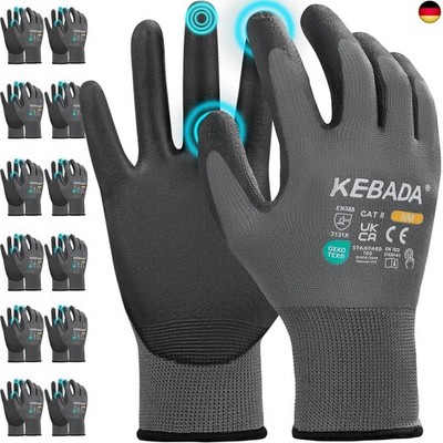 Kebada Arbeits Handschuhe für Männer und Frauen, PU-beschichtete T