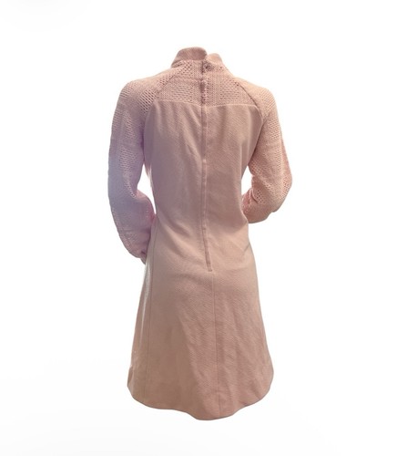 Vtg 60s Style Mod Shift Dress Blush-Pink Crochet Sleeves Sz M A-Line Vintage, Size M, $45 - Photo 6