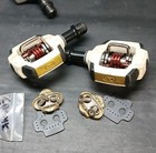 Crank Brothers Smarty Clipless MTB Gravel Pedals Rare White/Gold/Red w/Cleats