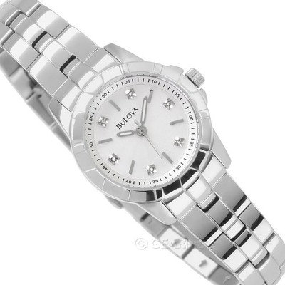 Bulova Diamonds Ladies Watch Diamond Bezel Markers Stainless Bracelet White Dial Bulova Sutton Women main image 2