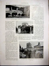 Old Vintage Print Pyrenees Perpignan Military Architecture French 1937 20th