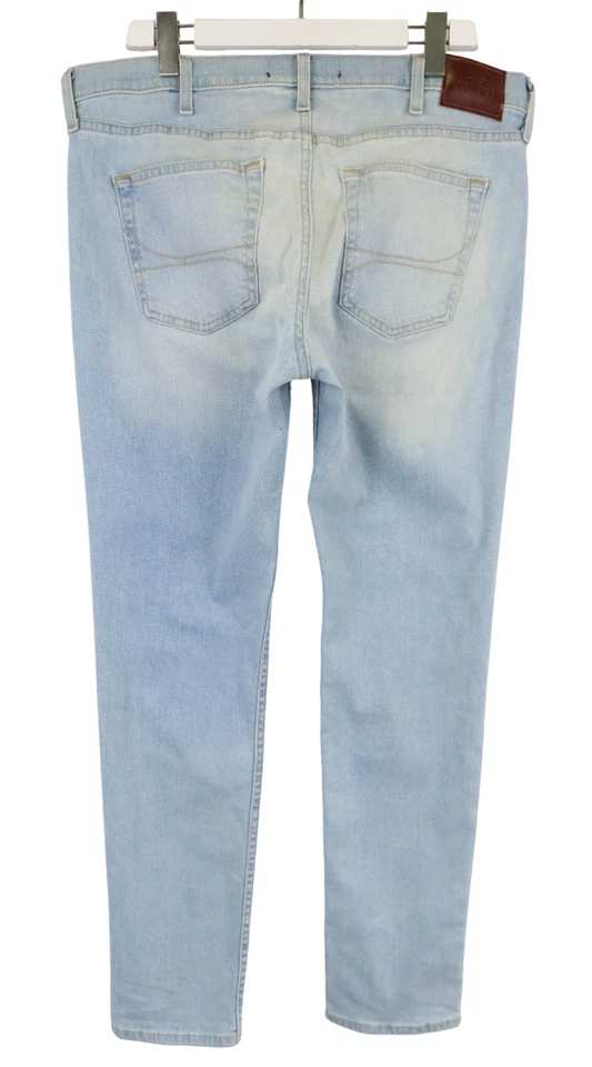 Hollister Skinny Epic Flex Hommes Jeans W36/L32 Délavé Moustaches Extensible - Photo 2/4