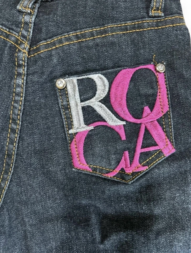 Pantalones de mezclilla Y2K vintage para niños niñas Rocawear talla 6x años 2000 raros Foto 3 de 4