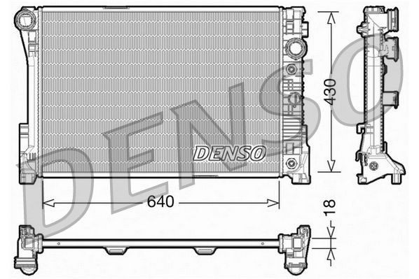 Engine Cooling Radiator Fits Mercedes-Benz C-Class E-Class DENSO DRM17005