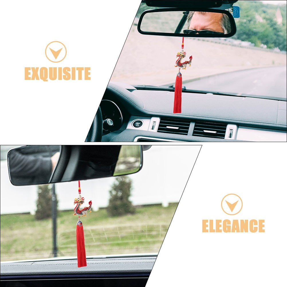 Accessori specchietto retrovisore 2 pezzi ornamento auto con nappa elegante foto 6