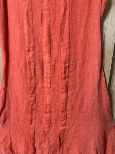 Inizio Leinenkleid Orange Damen Größe M Lagenlook Midi Länge - Bild 7 von 20