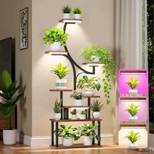 [2026 New Upgraded] Plant Stand Indoor with 4 Grow Lights & 3 Colors, 8 Tiered C