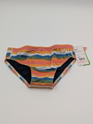Speedo Mens Size 28 Vibe Collection Brief Eco Endurance Swim Suit Multi Stripe