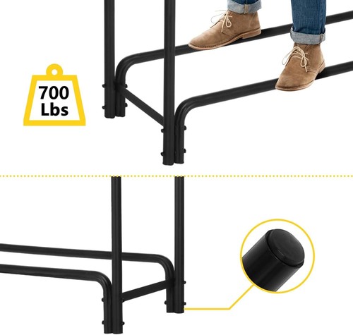 TMEE 8ft Firewood Rack Outdoor Heavy Duty Log Rack Firewood Storage Rack Hold... - Picture 3 of 8