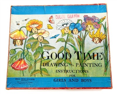 Antique 1920's GOOD TIME Drawing and Painting Set by Ideal Book Builders New NOS