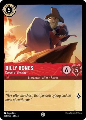 Billy Bones - Keeper of the Map - NM Cold Foil - Into the Inklands 104