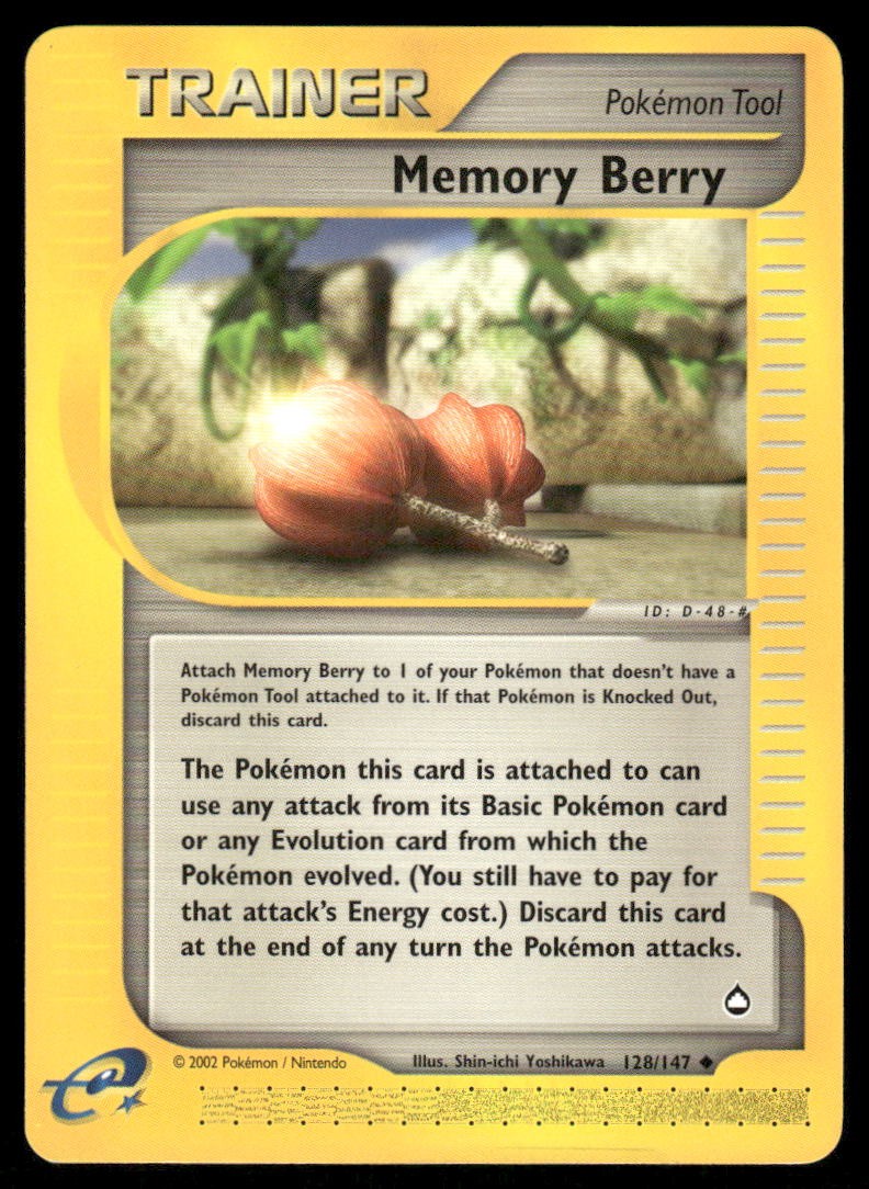 Pokemon Cards Memory Berry 128/147 Aquapolis WOTC Uncommon NM