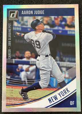 2018 Donruss #148 Aaron Judge STAT LINE /500 SP. New York Yankees