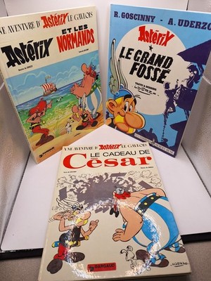 Lot 3 Asterix Hardcovers: et les Normands Le Cadeau de Cesar  Le Grand Fosse