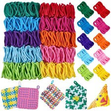 800pcs 10 Colors 7-inch Weaving Loom Refill Loops Rainbow Polyester Loom Band...