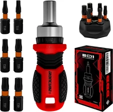 Magnetic Torx Screwdriver Set: 6 in 1 Multi Bit Drive Set with Interchangeable R