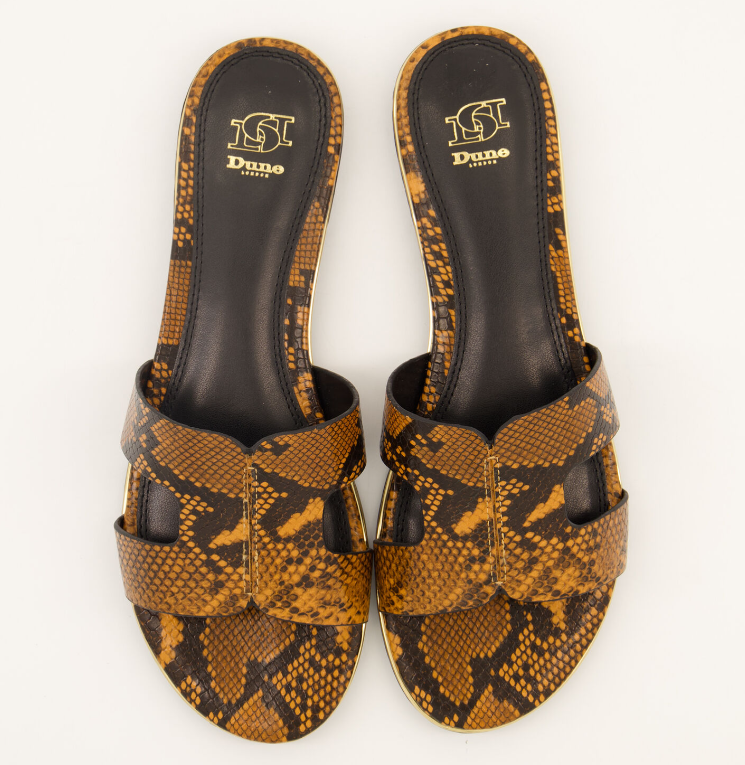 APL NUOVI E ORIGINALI Sandali rettile marrone Dune taglia UK 8