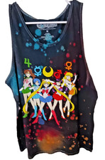 Sailor Moon Animation Black Tank Top Naoko Takeuchi Womens Size Medium W13 Sailor Moon Animation Black Tank Top Naoko Takeuchi Womens Size Medium W13