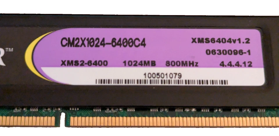 3GB (3×1GB) Corsair XMS2 DDR2-800 PC2-6400 RAM Low Latency 4-4-4-12 C4 - Image 2 of 2