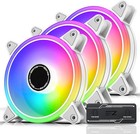 EZDIY-FAB Weiß Moonlight RGB PWM Lüfter 120mm mit Hub RGB Sync PC Gehäuse 3Pack