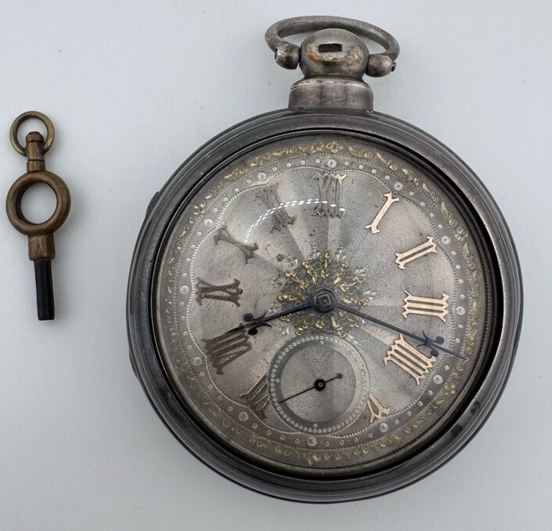 Factory-Matched 1884 Coventry English Lever Pocket Watch - Sterling case - Works