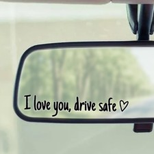 I Love You Drive Safe Mirror Stickers, 3 Pcs Cute Car Stickers for Women, Vin...