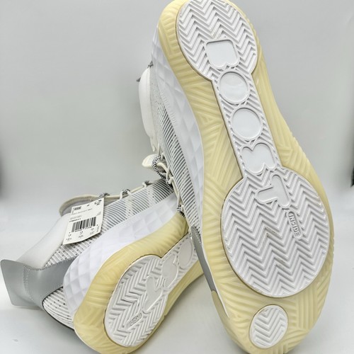 Zapatos de baloncesto Adidas Pro Boost Mid blancos plateados metálicos talla 14,5 nuevos con etiquetas - Imagen 6 de 6